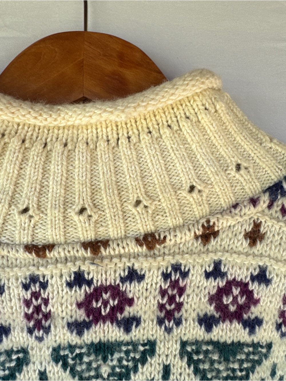 ⁠VTG Alps Fair Isle Wool Blend Turtleneck Sweater M Geometric Knit Ski Made USA⁠ - Picture 4 of 12